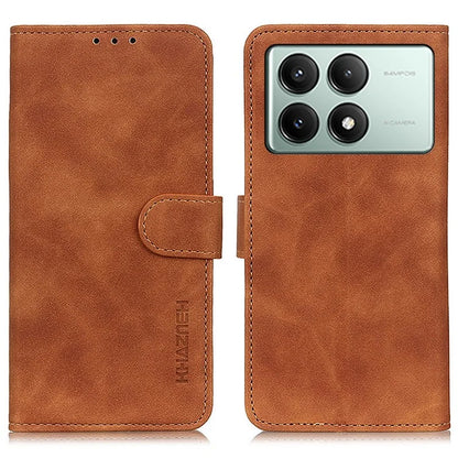 KHAZNEH For Xiaomi Redmi K70E 5G / Poco X6 Pro 5G Wallet Case Retro PU Leather Phone Cover Stand