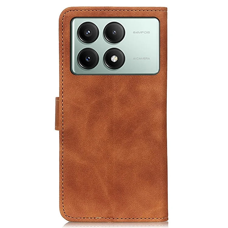KHAZNEH For Xiaomi Redmi K70E 5G / Poco X6 Pro 5G Wallet Case Retro PU Leather Phone Cover Stand