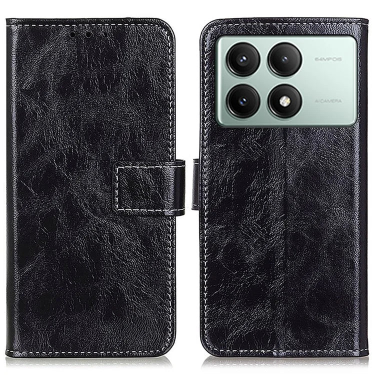 For Xiaomi Redmi K70E 5G / Poco X6 Pro 5G Case Retro Crazy Horse Texture PU Leather Wallet Phone Cover
