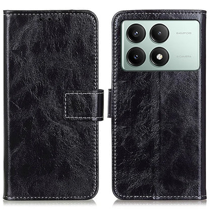 For Xiaomi Redmi K70E 5G / Poco X6 Pro 5G Case Retro Crazy Horse Texture PU Leather Wallet Phone Cover