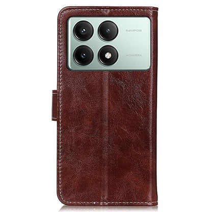 For Xiaomi Redmi K70E 5G / Poco X6 Pro 5G Case Retro Crazy Horse Texture PU Leather Wallet Phone Cover
