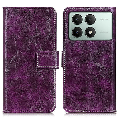 For Xiaomi Redmi K70E 5G / Poco X6 Pro 5G Case Retro Crazy Horse Texture PU Leather Wallet Phone Cover