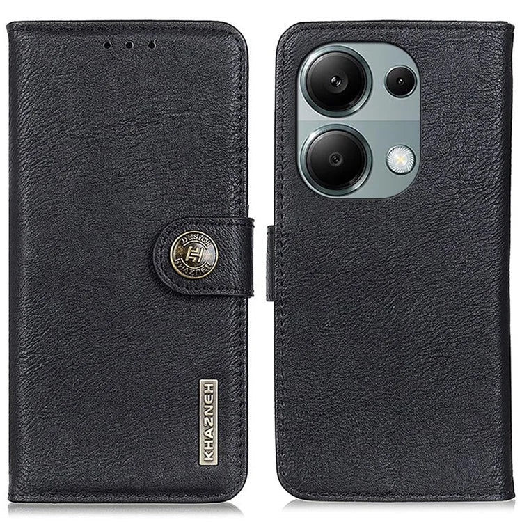 KHAZNEH For Xiaomi Redmi Note 13 Pro 4G / Poco M6 Pro 4G Wallet Case Cowhide Texture Leather Phone Cover