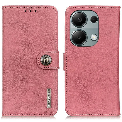 KHAZNEH For Xiaomi Redmi Note 13 Pro 4G / Poco M6 Pro 4G Wallet Case Cowhide Texture Leather Phone Cover