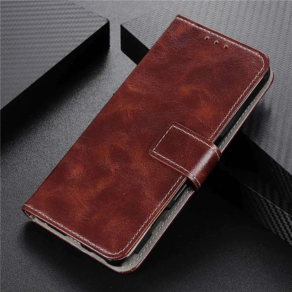 For Xiaomi Redmi Note 13 Pro 4G / Poco M6 Pro 4G Wallet Phone Case Retro Crazy Horse Texture PU Leather Cover