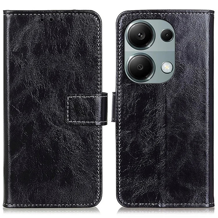 For Xiaomi Redmi Note 13 Pro 4G / Poco M6 Pro 4G Wallet Phone Case Retro Crazy Horse Texture PU Leather Cover