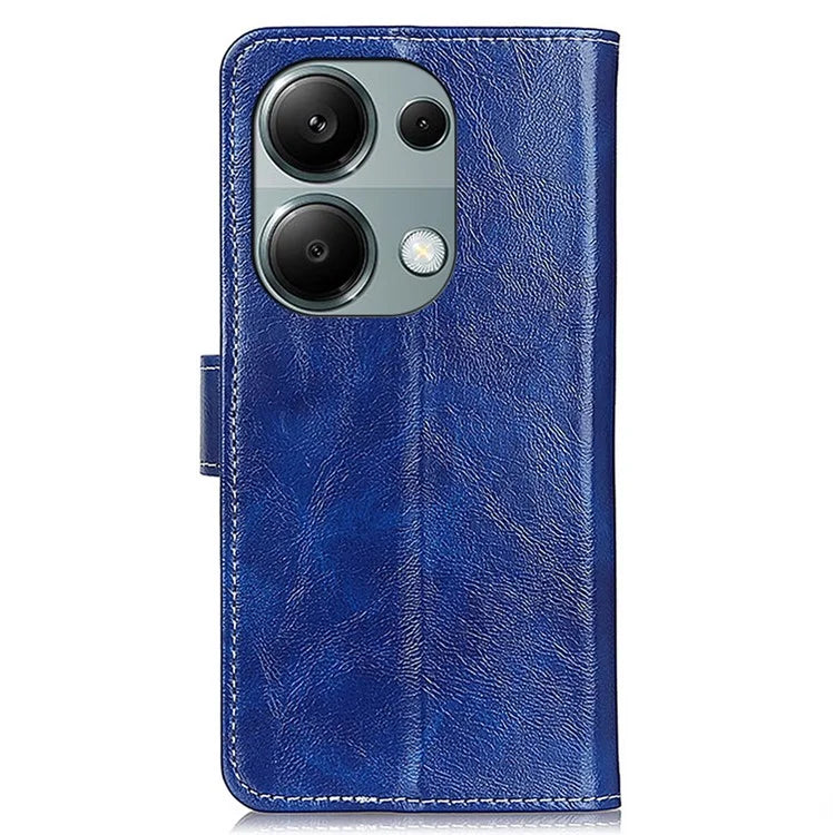 For Xiaomi Redmi Note 13 Pro 4G / Poco M6 Pro 4G Wallet Phone Case Retro Crazy Horse Texture PU Leather Cover