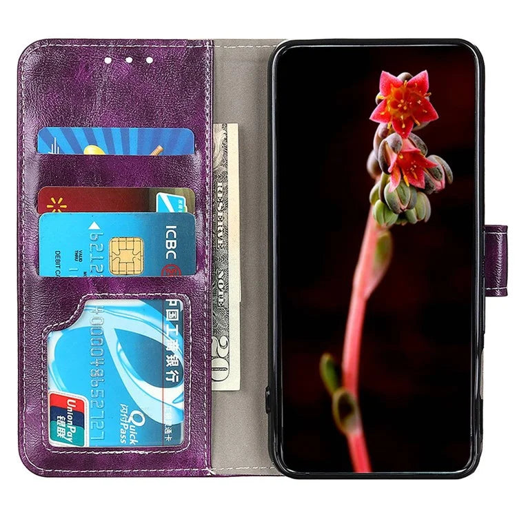 For Xiaomi Redmi Note 13 Pro 4G / Poco M6 Pro 4G Wallet Phone Case Retro Crazy Horse Texture PU Leather Cover