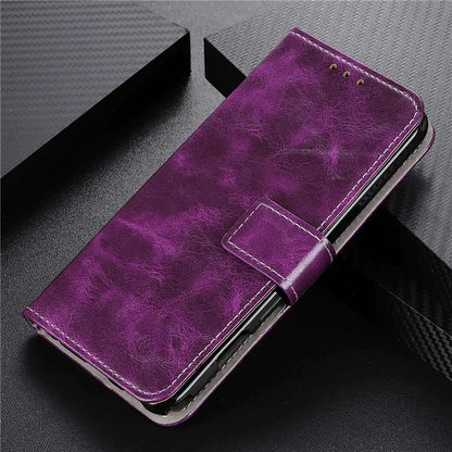 For Xiaomi Redmi Note 13 Pro 4G / Poco M6 Pro 4G Wallet Phone Case Retro Crazy Horse Texture PU Leather Cover