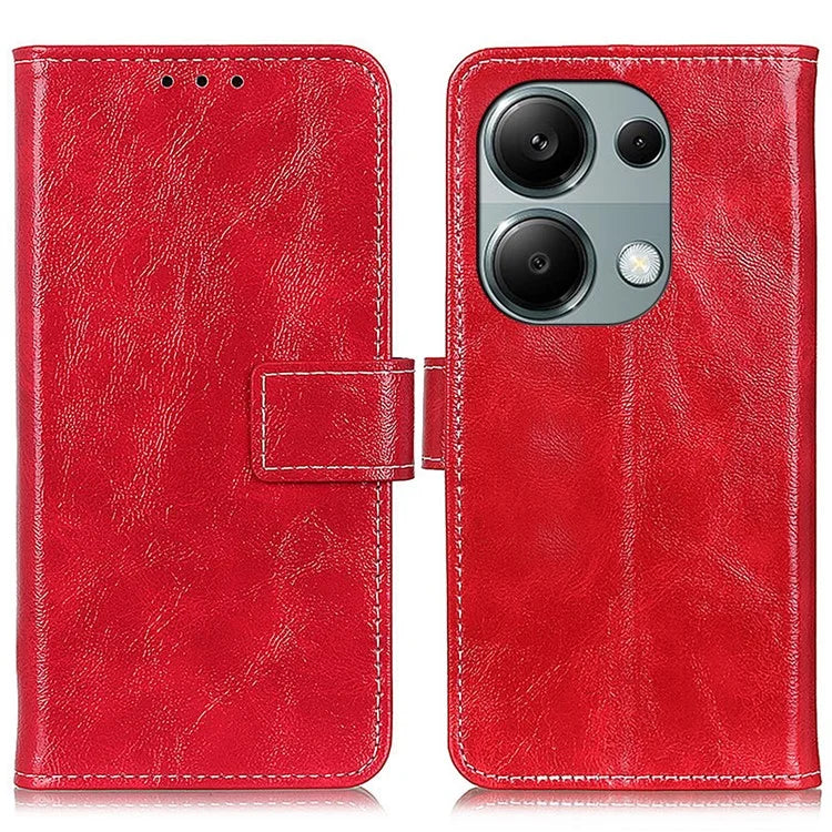 For Xiaomi Redmi Note 13 Pro 4G / Poco M6 Pro 4G Wallet Phone Case Retro Crazy Horse Texture PU Leather Cover