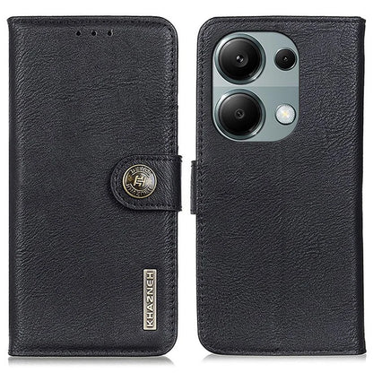 KHAZNEH For Xiaomi Redmi Note 13 4G Case Cowhide Texture Anti-scratch Leather Stand Phone Cover