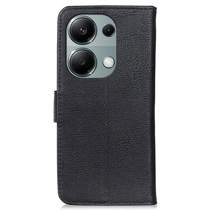 KHAZNEH For Xiaomi Redmi Note 13 4G Case Cowhide Texture Anti-scratch Leather Stand Phone Cover