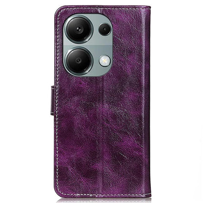 For Xiaomi Redmi Note 13 4G Case Retro PU Leather Wallet Stand Drop Resistant Phone Cover