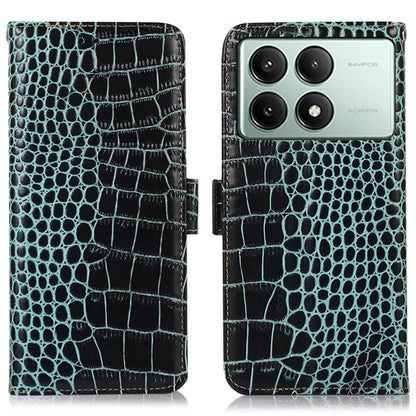 For Xiaomi Redmi K70E 5G / Poco X6 Pro 5G Case RFID Blocking Wallet Genuine Cow Leather Phone Cover