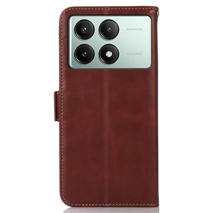 For Xiaomi Redmi K70E 5G / Poco X6 Pro 5G Phone Case Genuine Cow Leather Wallet Folding Stand Cover