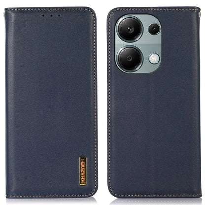 KHAZNEH For Xiaomi Redmi Note 13 Pro 4G / Poco M6 Pro 4G Phone Case Nappa Texture Genuine Cow Leather Cover