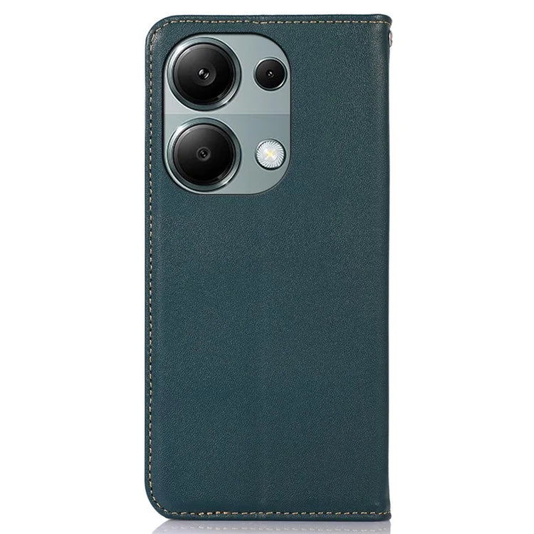 KHAZNEH For Xiaomi Redmi Note 13 Pro 4G / Poco M6 Pro 4G Phone Case Nappa Texture Genuine Cow Leather Cover