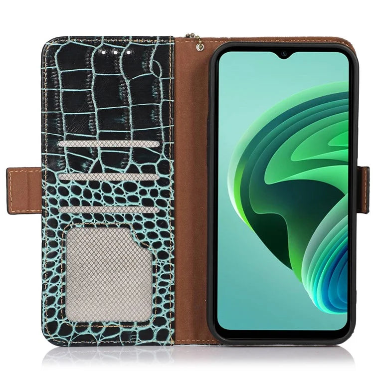 For Xiaomi Redmi Note 13 Pro 4G / Poco M6 Pro 4G Genuine Cow Leather Case RFID Blocking Phone Cover