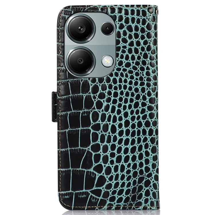 For Xiaomi Redmi Note 13 Pro 4G / Poco M6 Pro 4G Genuine Cow Leather Case RFID Blocking Phone Cover