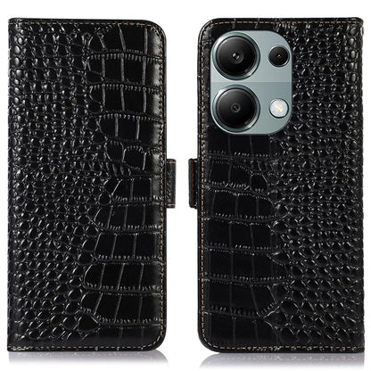 For Xiaomi Redmi Note 13 Pro 4G / Poco M6 Pro 4G Genuine Cow Leather Case RFID Blocking Phone Cover