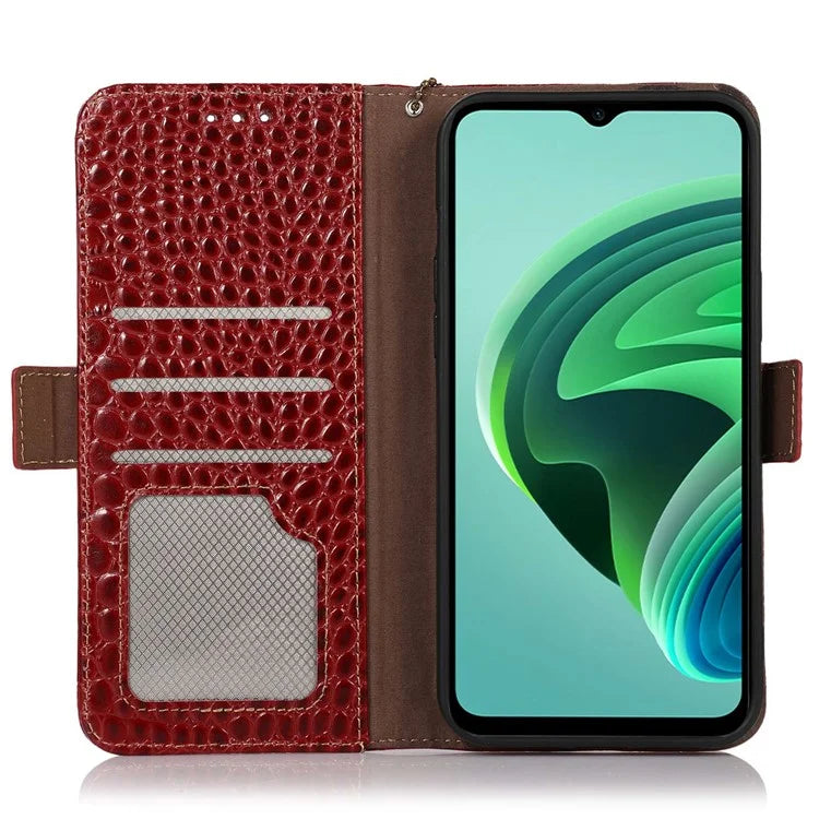 For Xiaomi Redmi Note 13 Pro 4G / Poco M6 Pro 4G Genuine Cow Leather Case RFID Blocking Phone Cover