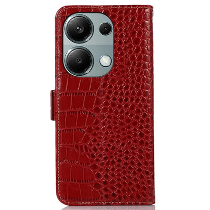 For Xiaomi Redmi Note 13 Pro 4G / Poco M6 Pro 4G Genuine Cow Leather Case RFID Blocking Phone Cover