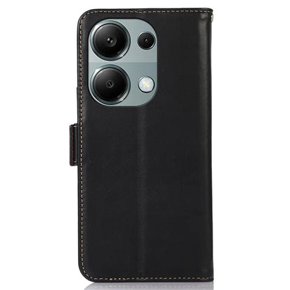 For Xiaomi Redmi Note 13 Pro 4G / Poco M6 Pro 4G Cover Genuine Cow Leather RFID Blocking Wallet Phone Case
