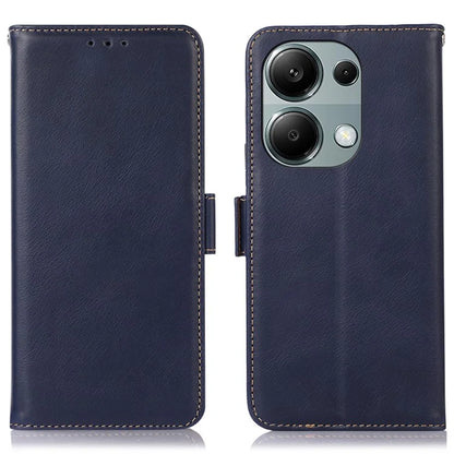 For Xiaomi Redmi Note 13 Pro 4G / Poco M6 Pro 4G Cover Genuine Cow Leather RFID Blocking Wallet Phone Case