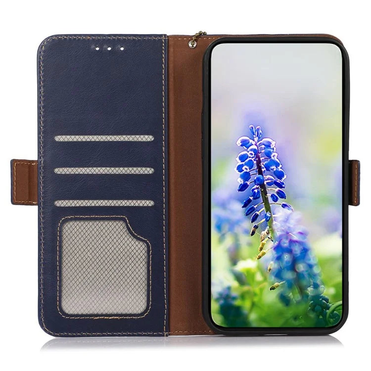 For Xiaomi Redmi Note 13 Pro 4G / Poco M6 Pro 4G Cover Genuine Cow Leather RFID Blocking Wallet Phone Case