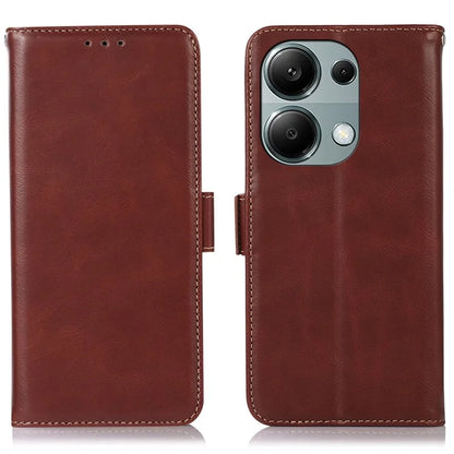 For Xiaomi Redmi Note 13 Pro 4G / Poco M6 Pro 4G Cover Genuine Cow Leather RFID Blocking Wallet Phone Case