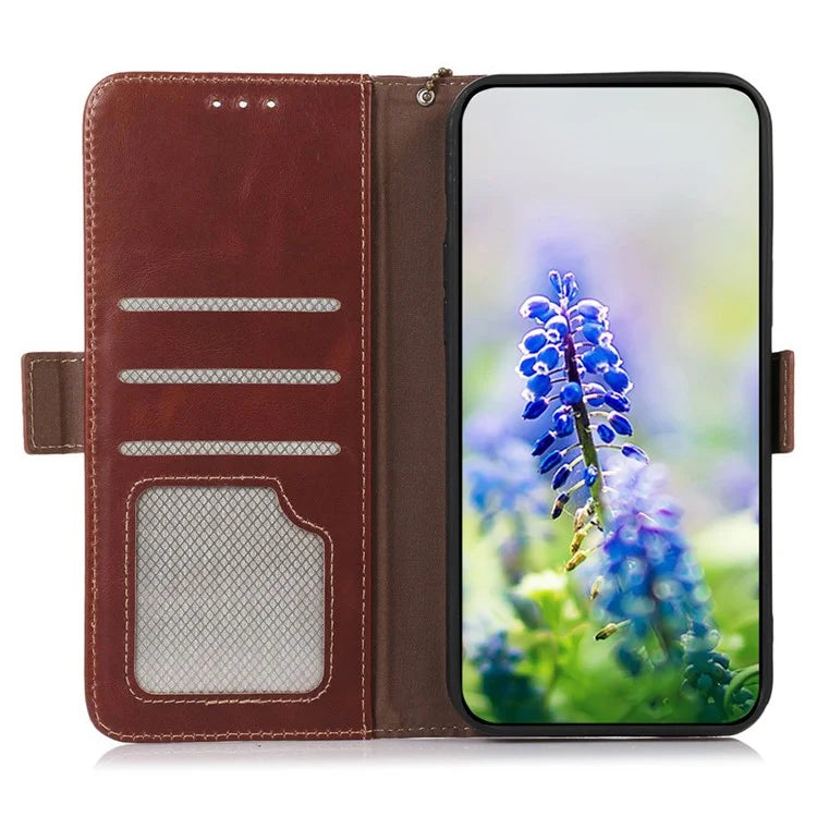 For Xiaomi Redmi Note 13 Pro 4G / Poco M6 Pro 4G Cover Genuine Cow Leather RFID Blocking Wallet Phone Case