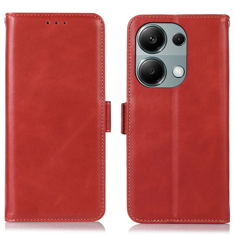 For Xiaomi Redmi Note 13 Pro 4G / Poco M6 Pro 4G Cover Genuine Cow Leather RFID Blocking Wallet Phone Case