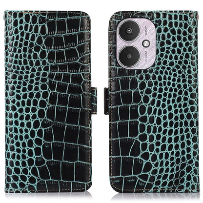 For Xiaomi Redmi 13C 4G / Redmi 13C 5G / Poco C65 4G / Poco M6 5G RFID Blocking Case Genuine Cow Leather Phone Cover