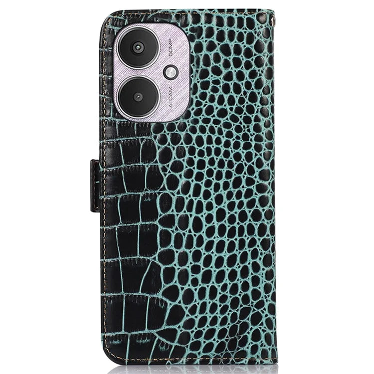 For Xiaomi Redmi 13C 4G / Redmi 13C 5G / Poco C65 4G / Poco M6 5G RFID Blocking Case Genuine Cow Leather Phone Cover