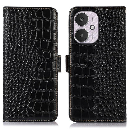 For Xiaomi Redmi 13C 4G / Redmi 13C 5G / Poco C65 4G / Poco M6 5G RFID Blocking Case Genuine Cow Leather Phone Cover