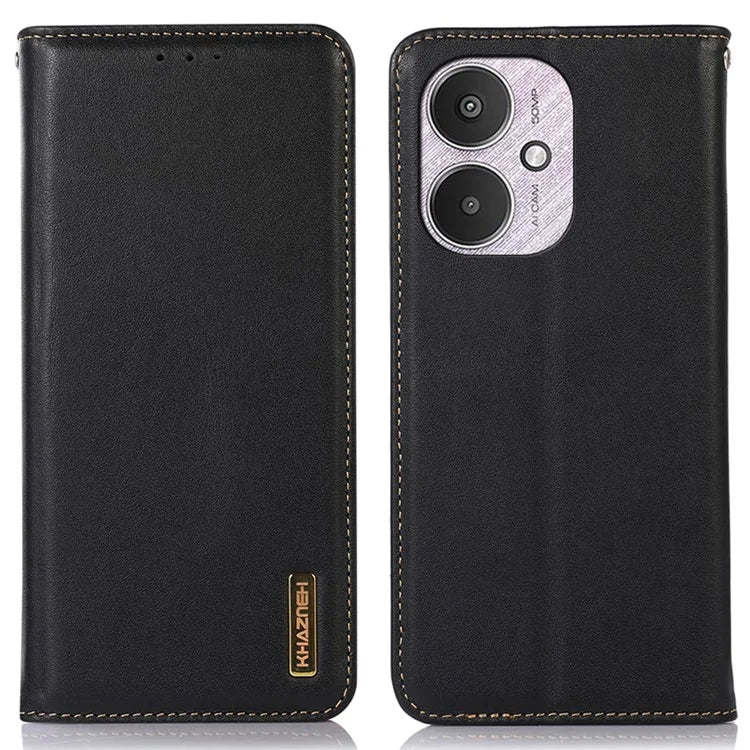 KHAZNEH For Xiaomi Redmi 13C 4G / Redmi 13C 5G / Poco C65 4G / Poco M6 5G Phone Case Genuine Cow Leather Cover