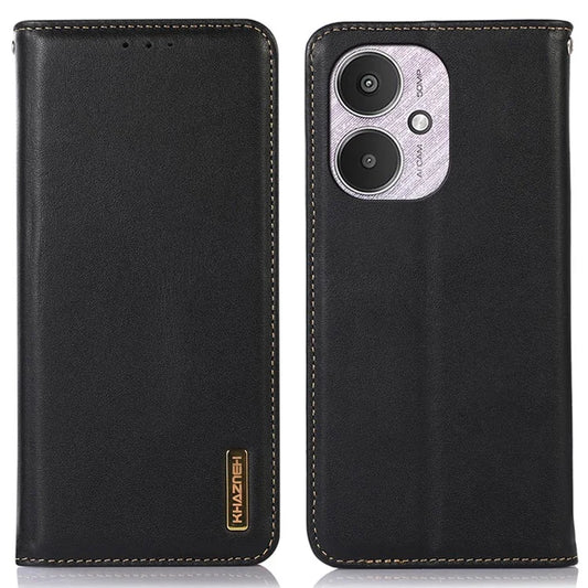 KHAZNEH For Xiaomi Redmi 13C 4G / Redmi 13C 5G / Poco C65 4G / Poco M6 5G Phone Case Genuine Cow Leather Cover