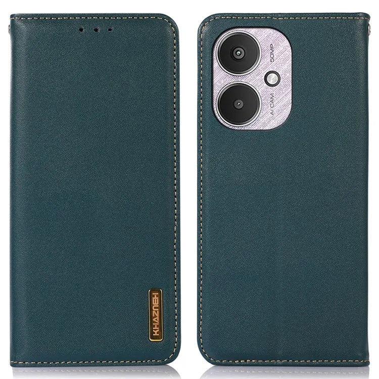 KHAZNEH For Xiaomi Redmi 13C 4G / Redmi 13C 5G / Poco C65 4G / Poco M6 5G Phone Case Genuine Cow Leather Cover