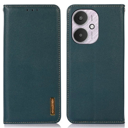 KHAZNEH For Xiaomi Redmi 13C 4G / Redmi 13C 5G / Poco C65 4G / Poco M6 5G Phone Case Genuine Cow Leather Cover