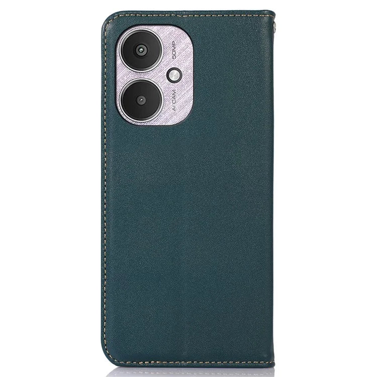 KHAZNEH For Xiaomi Redmi 13C 4G / Redmi 13C 5G / Poco C65 4G / Poco M6 5G Phone Case Genuine Cow Leather Cover