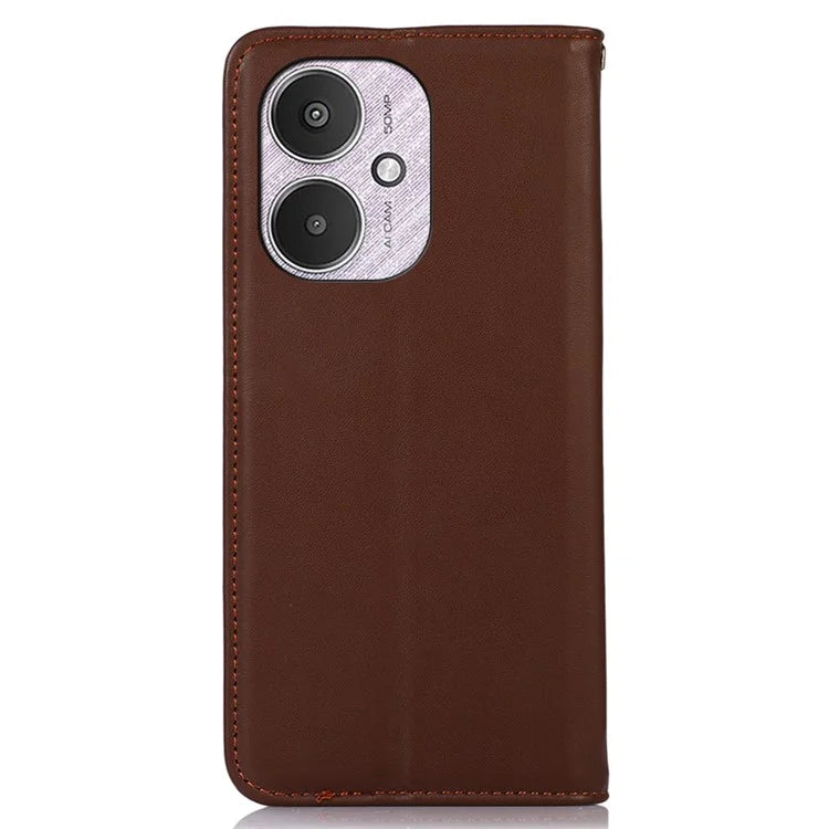 KHAZNEH For Xiaomi Redmi 13C 4G / Redmi 13C 5G / Poco C65 4G / Poco M6 5G Phone Case Genuine Cow Leather Cover