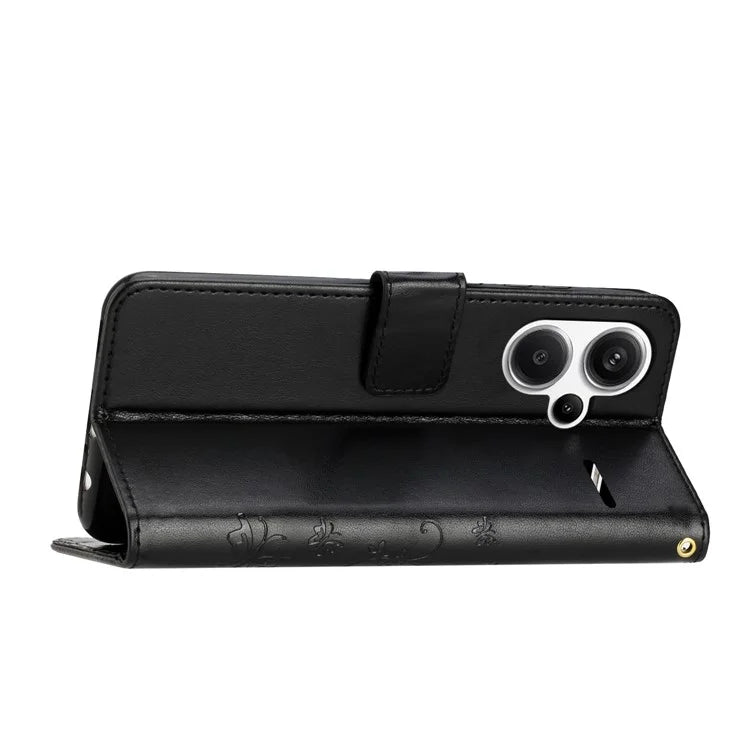 For Xiaomi Redmi Note 13 Pro+ 5G Leather Case Wallet Butterfly Imprinted Phone Cover
