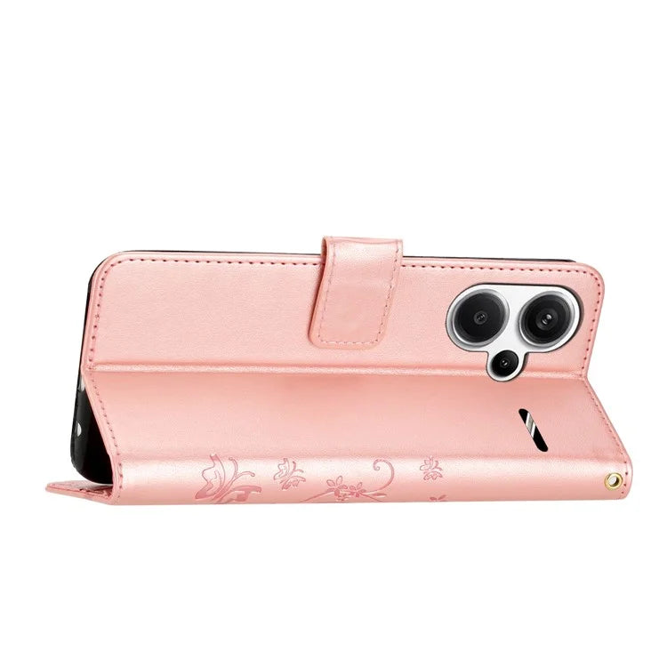 For Xiaomi Redmi Note 13 Pro+ 5G Leather Case Wallet Butterfly Imprinted Phone Cover