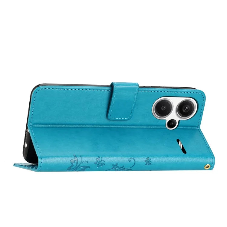 For Xiaomi Redmi Note 13 Pro+ 5G Leather Case Wallet Butterfly Imprinted Phone Cover
