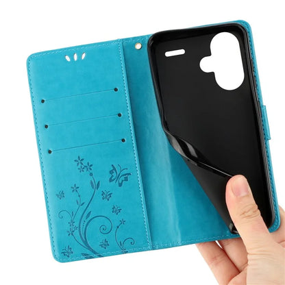 For Xiaomi Redmi Note 13 Pro+ 5G Leather Case Wallet Butterfly Imprinted Phone Cover