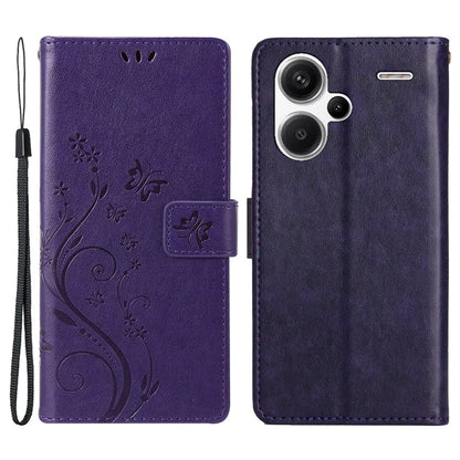 For Xiaomi Redmi Note 13 Pro+ 5G Leather Case Wallet Butterfly Imprinted Phone Cover