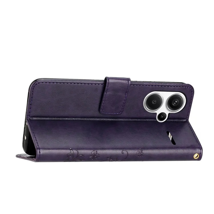 For Xiaomi Redmi Note 13 Pro+ 5G Leather Case Wallet Butterfly Imprinted Phone Cover