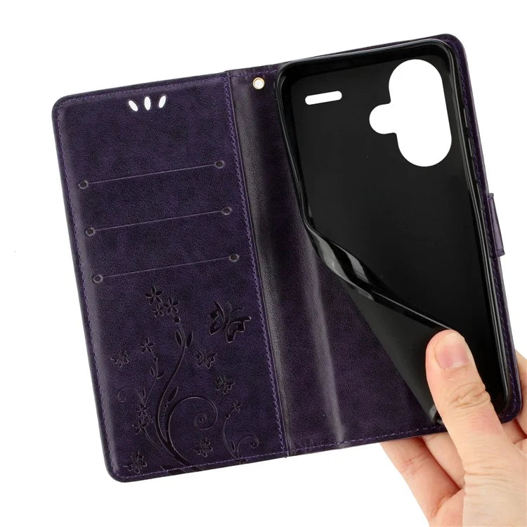 For Xiaomi Redmi Note 13 Pro+ 5G Leather Case Wallet Butterfly Imprinted Phone Cover