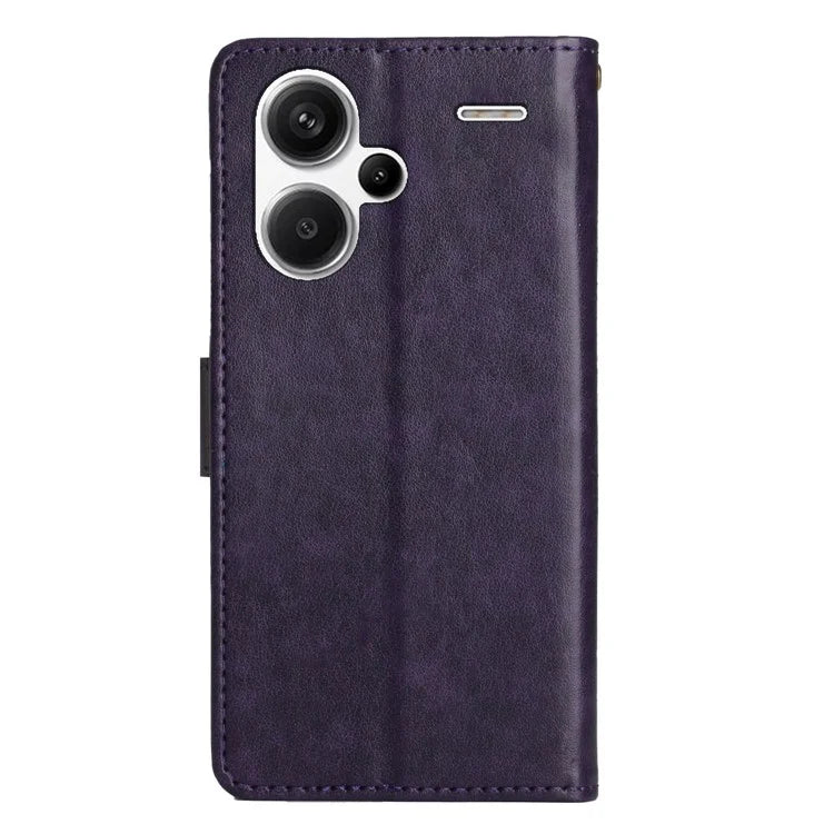 For Xiaomi Redmi Note 13 Pro+ 5G Leather Case Wallet Butterfly Imprinted Phone Cover