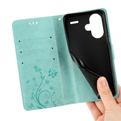 For Xiaomi Redmi Note 13 Pro+ 5G Leather Case Wallet Butterfly Imprinted Phone Cover